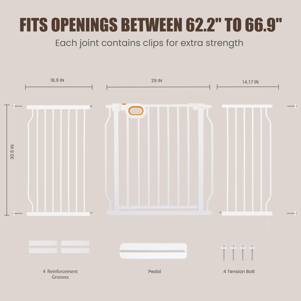 Hemroro baby gate door open walk through mode for hands free use