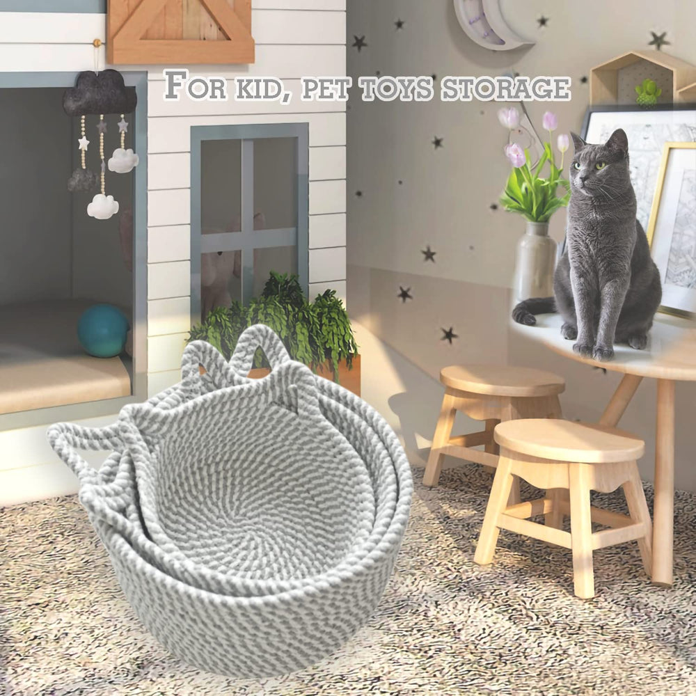 HENGYOU cotton rope basket helps tidy books and crafts