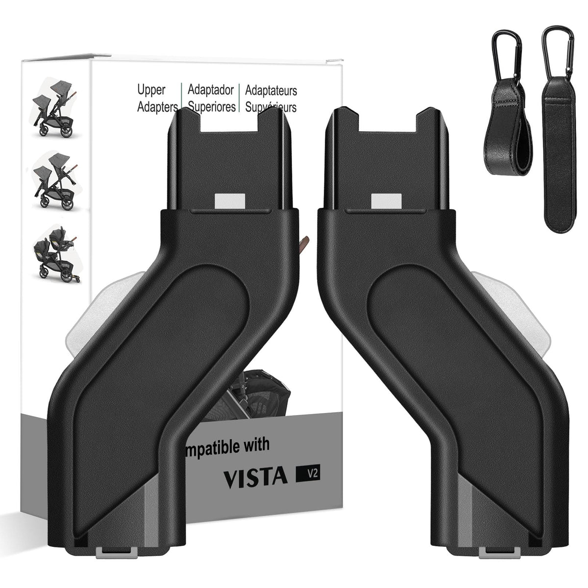 Henkgo upper adapter mounted on UPPAbaby Vista V3 for flexible seating configurations and easy installation