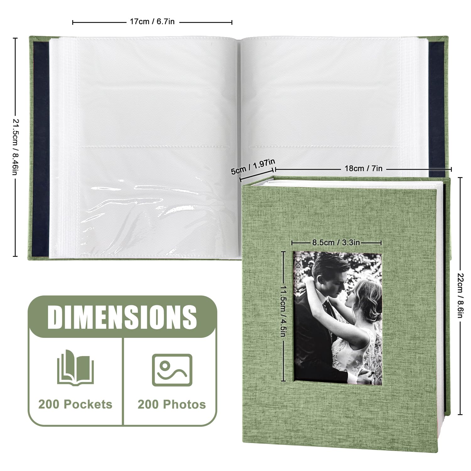 HenPisen album showing slip-in pockets for easy photo insertion.