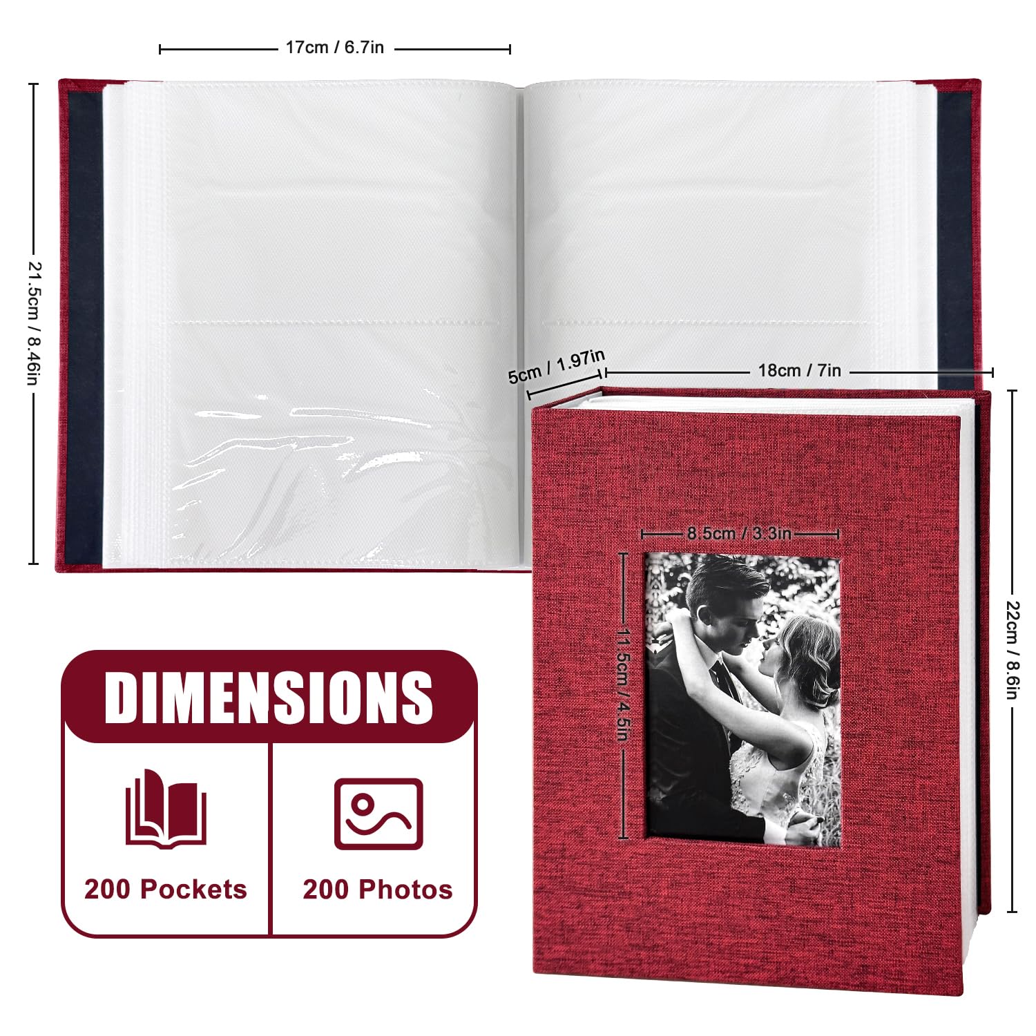 HenPisen 200-pocket album with slip-in pockets keeps 4x6 photos neat and accessible