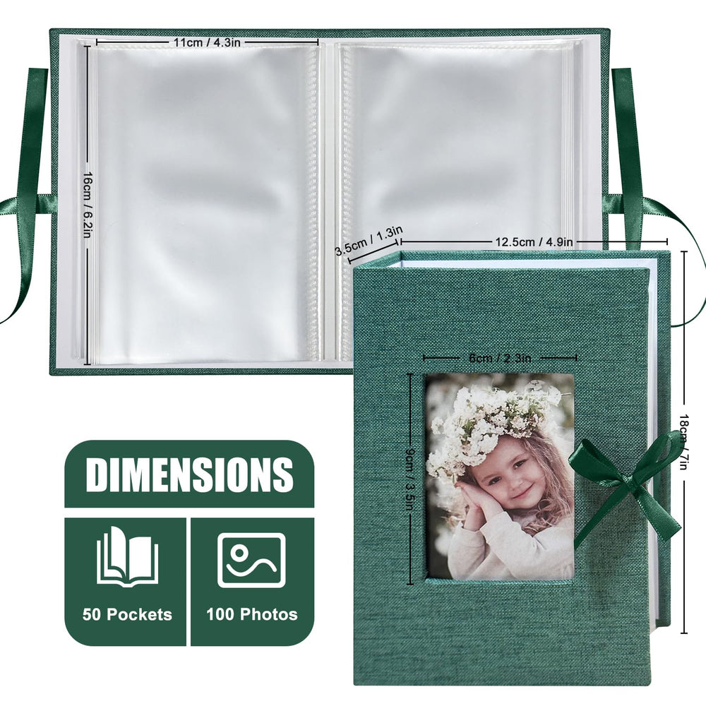 HenPisen linen cover photo album in dark green for stylish keepsakes