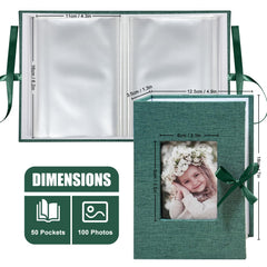 HenPisen linen cover photo album in dark green for stylish keepsakes