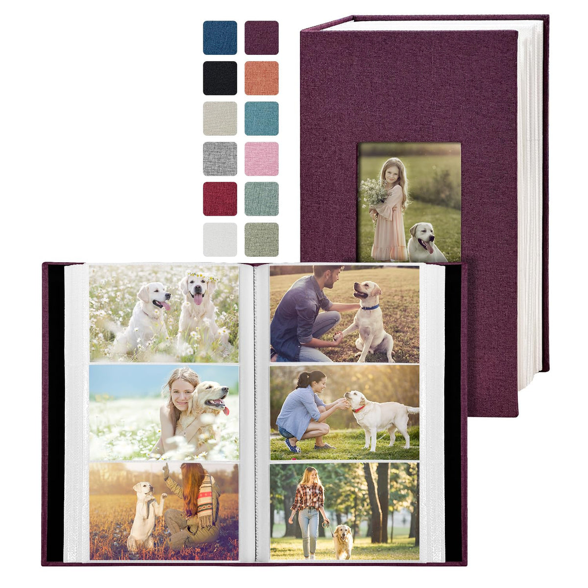 HenPisen Photo Album with 4x6 pockets and front window to showcase memories.