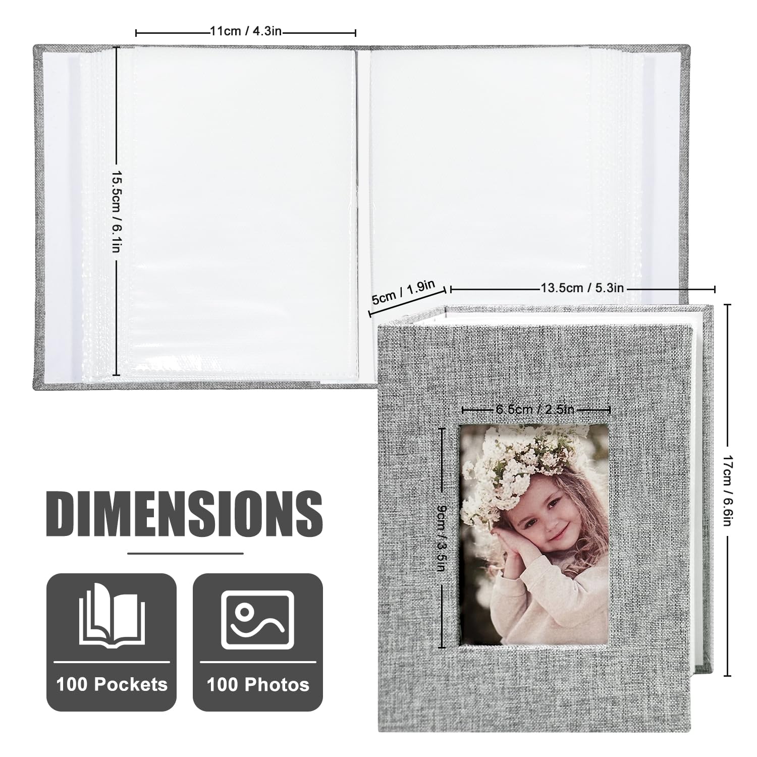 HenPisen photo album 4x6 top-loading pocket enables quick photo insertion.