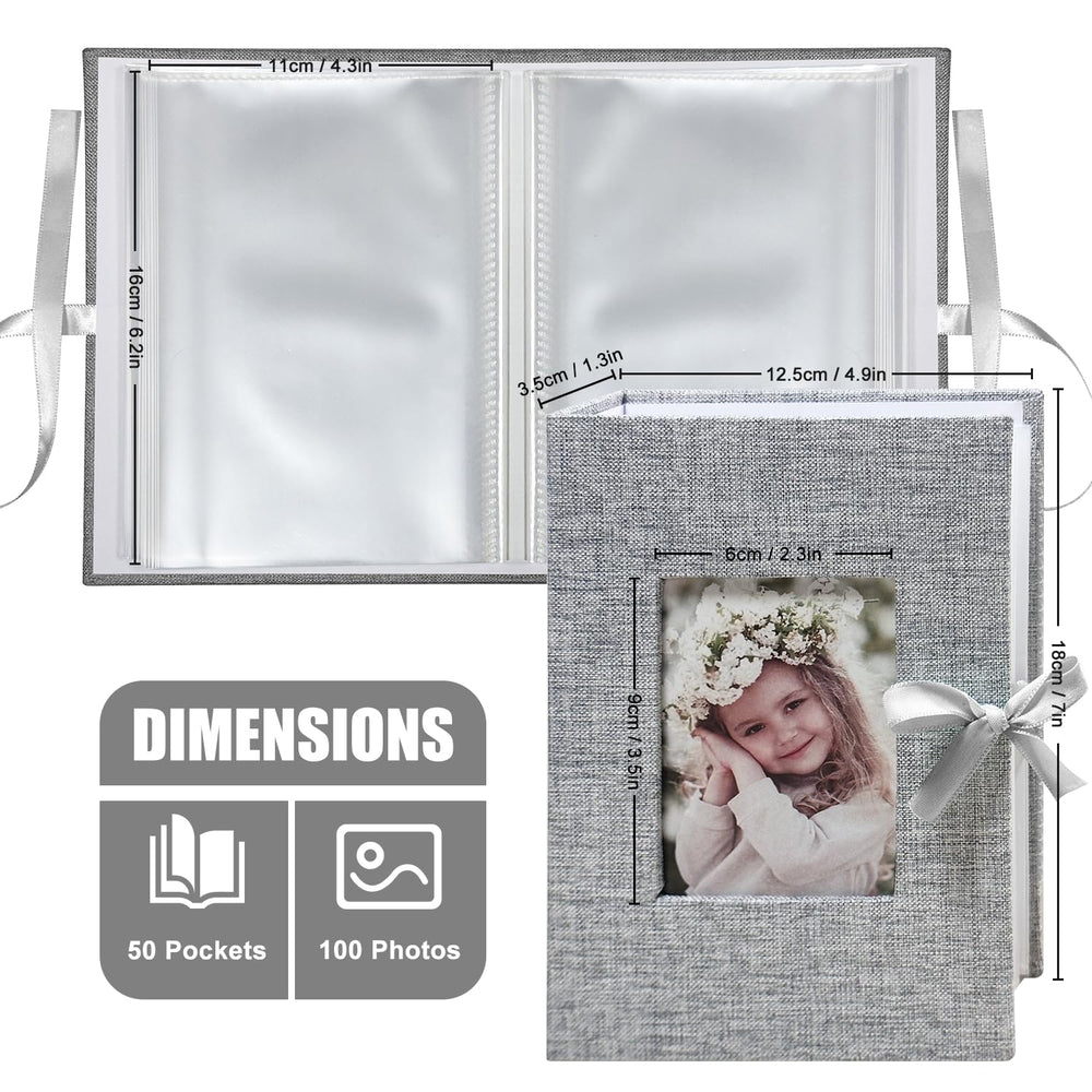 Gray linen cover provides a premium look for gifting or home display.