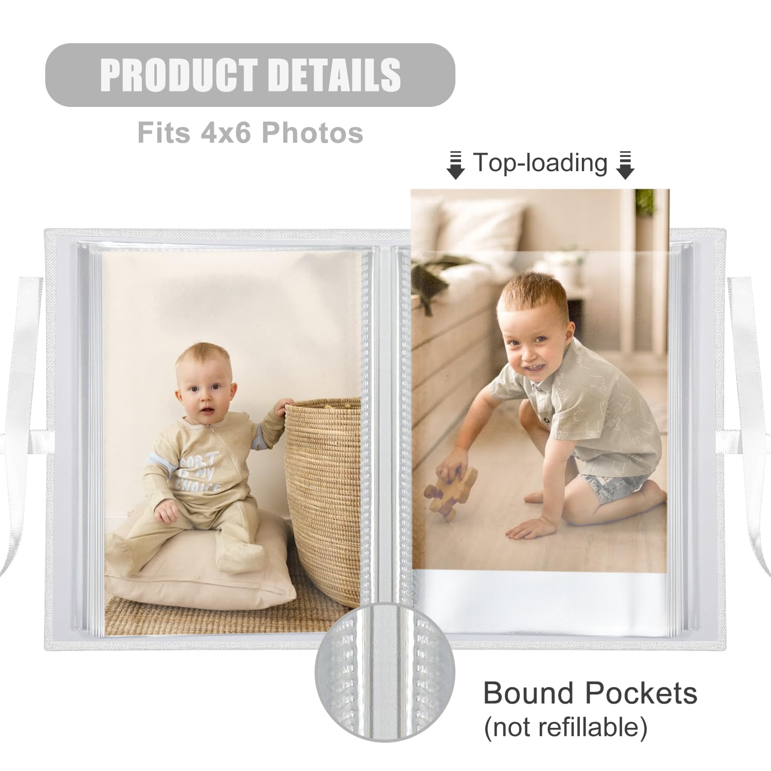 HenPisen Photo Album pink PVC-free pockets protect photos with vibrant color