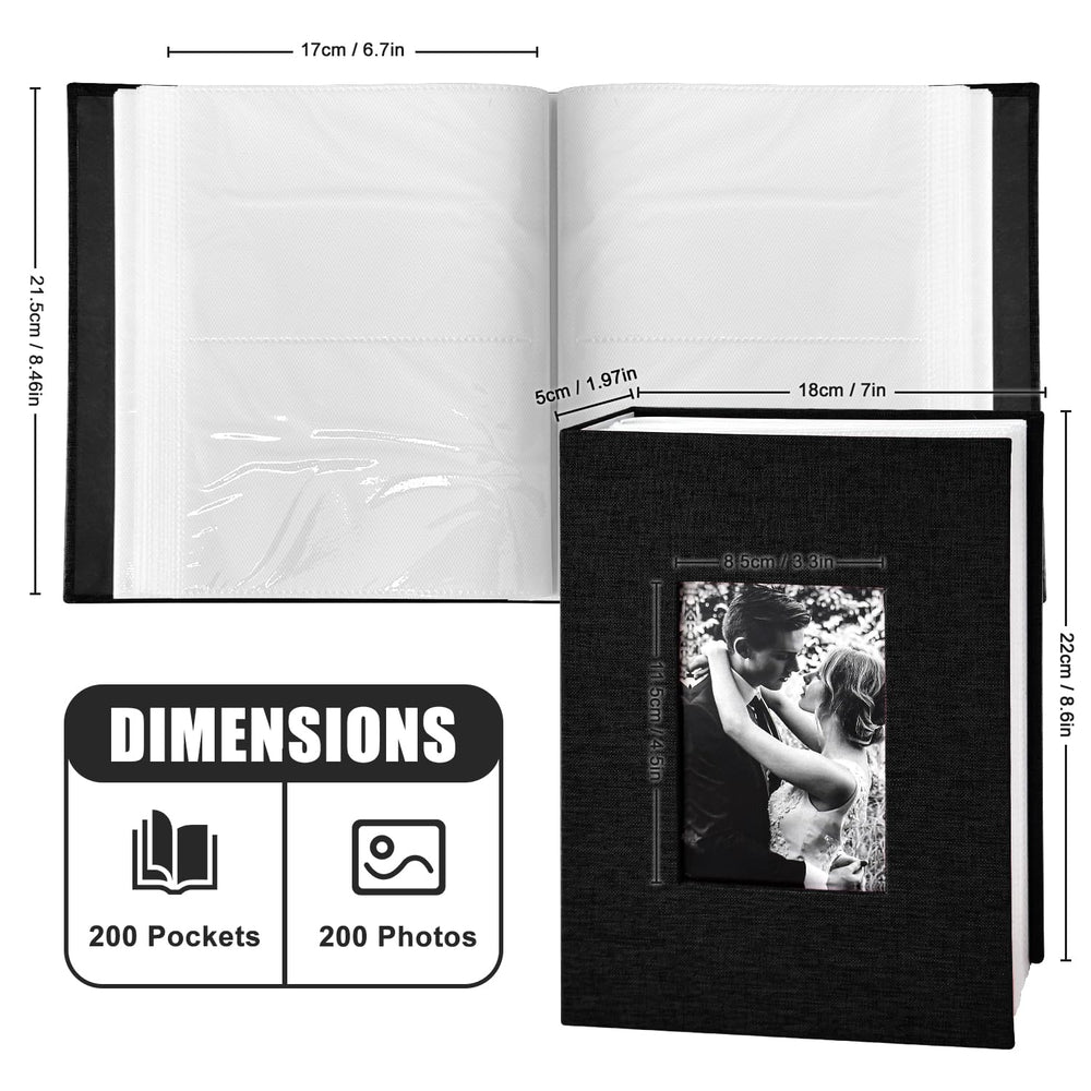 HenPisen slip-in pockets securely hold 4x6 photos for easy insertion.