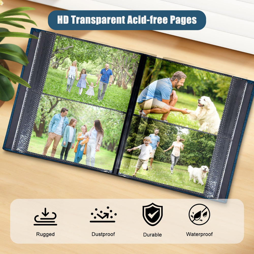HenPisen slip-in pockets vertical design for compact, easy photo insertion.