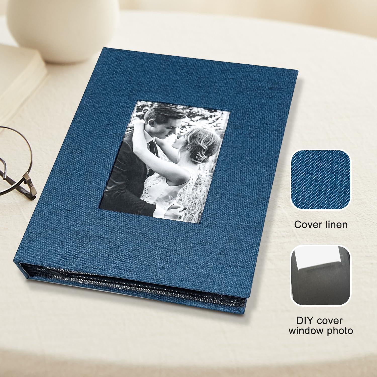 HenPisen blue album for vacations and family memories on the shelves.