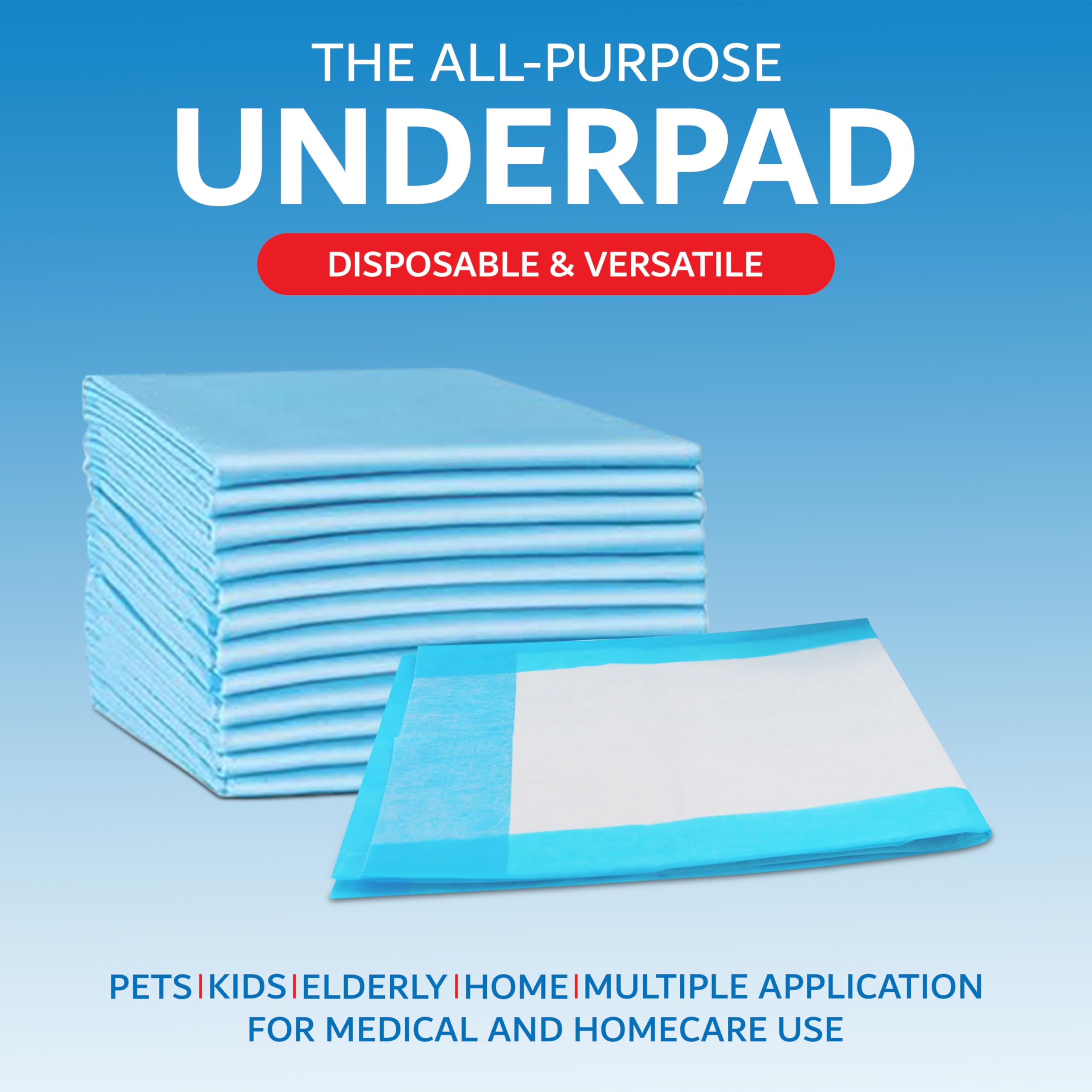 Henry Schein white pad with blue lining offers discreet bedding protection