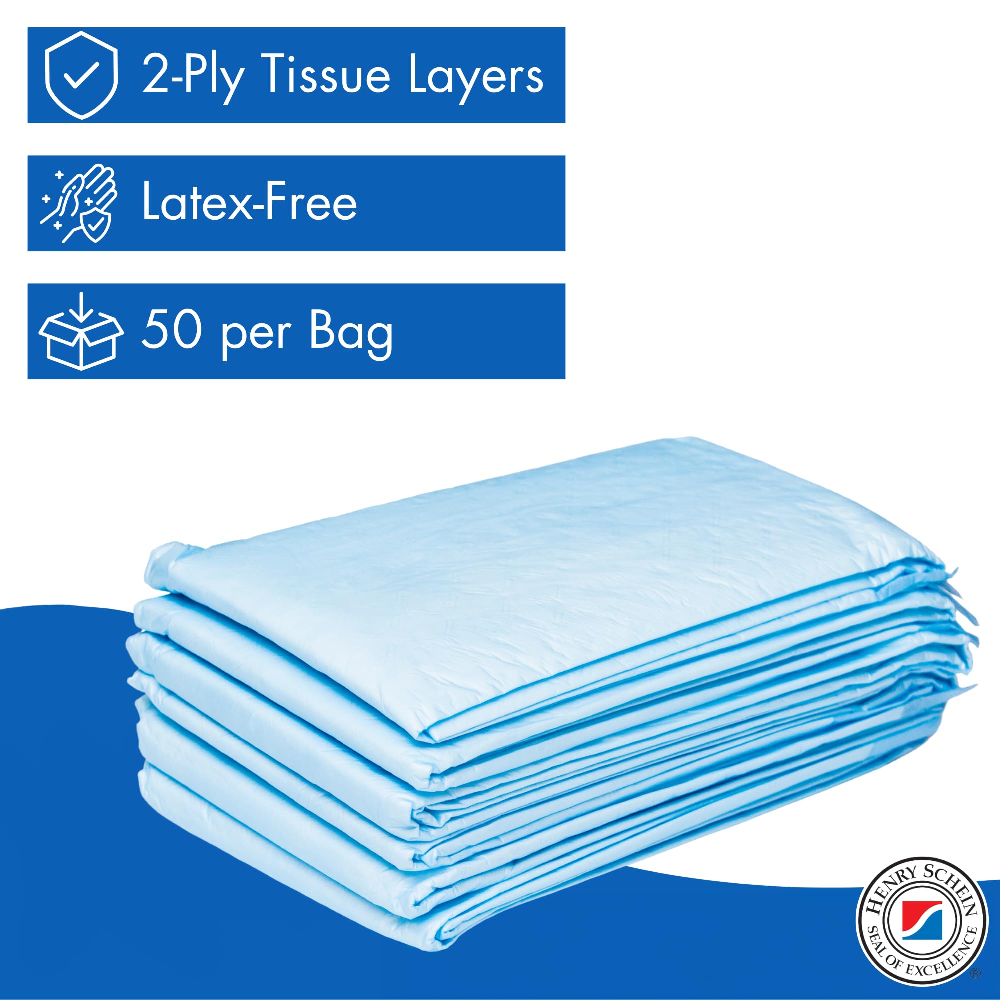 Henry Schein disposable 50-count pack for home care.
