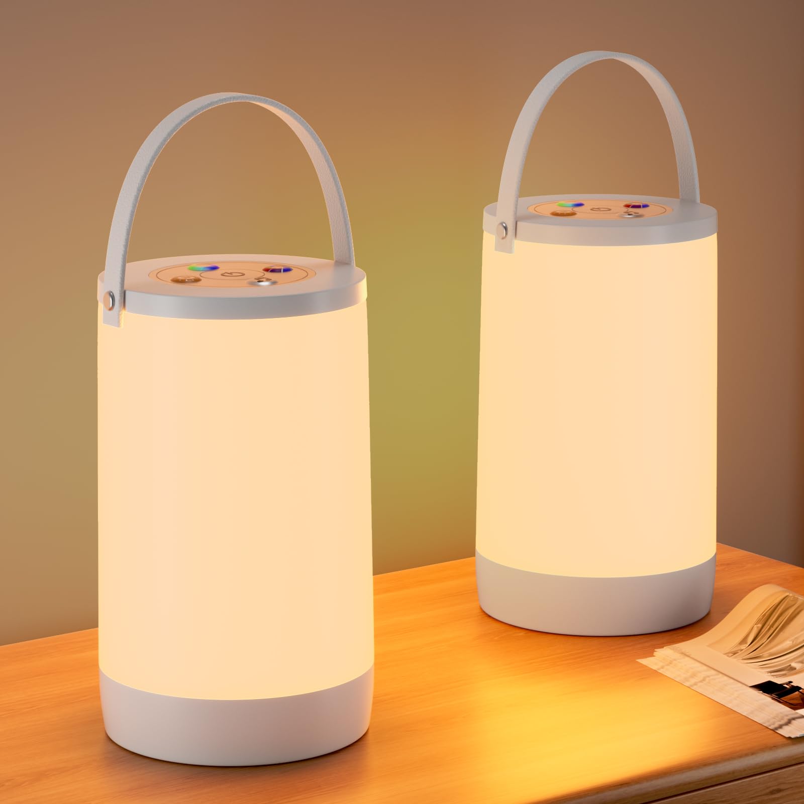 Hensam Night Light for Kids 2-pack on a nightstand with soft ambient glow.