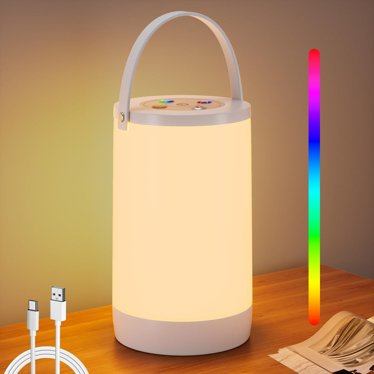 Hensam Night Light for Kids with USB-C charging and 2200mAh battery for long nights.