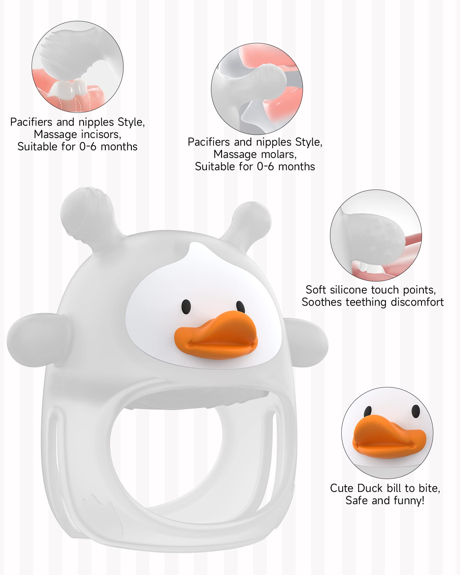 HEOMOONE teething toy anti-drop wrist design keeps hands free.