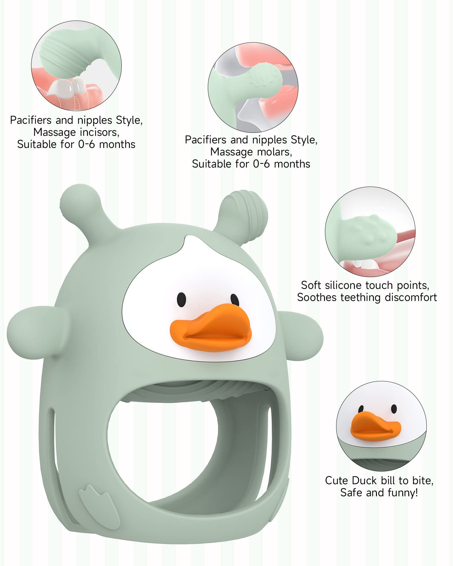 HEOMOONE teething toy bump massage nipple for gum comfort during teething.