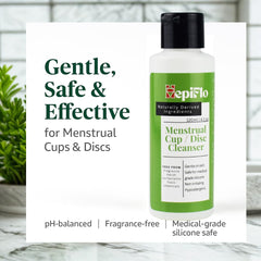 HepiFlo foaming cleanser in use highlights refreshing lather for thorough rinse