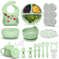 Hepotk 16-pack silicone baby feeding set overview for easy, mess-free mealtimes