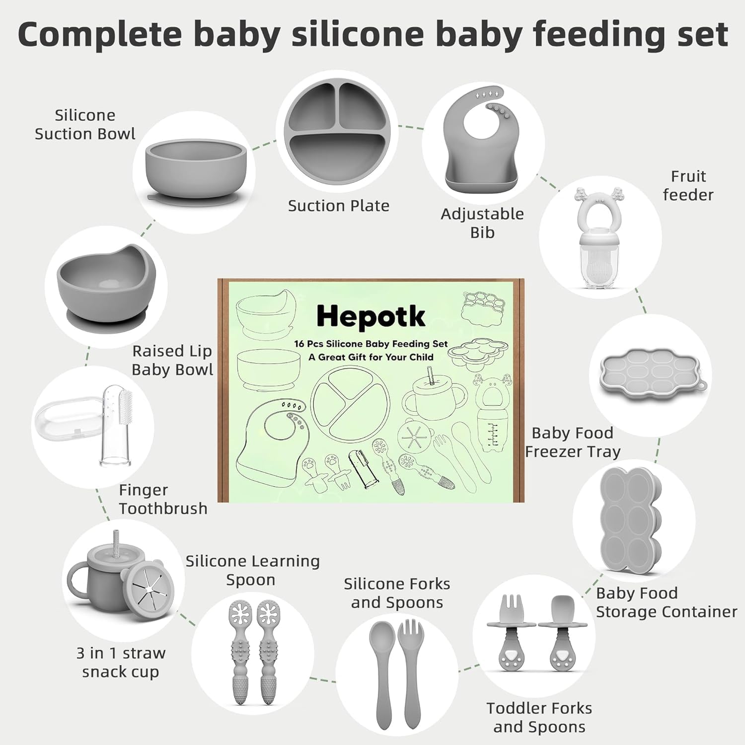 Hepotk adjustable baby bib catches crumbs and keeps outfits clean