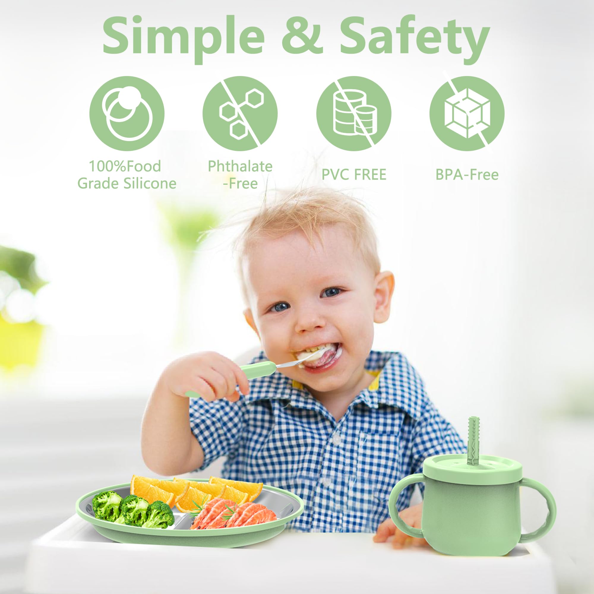 Hepotk adjustable bib helping keep clothes clean during feeding.
