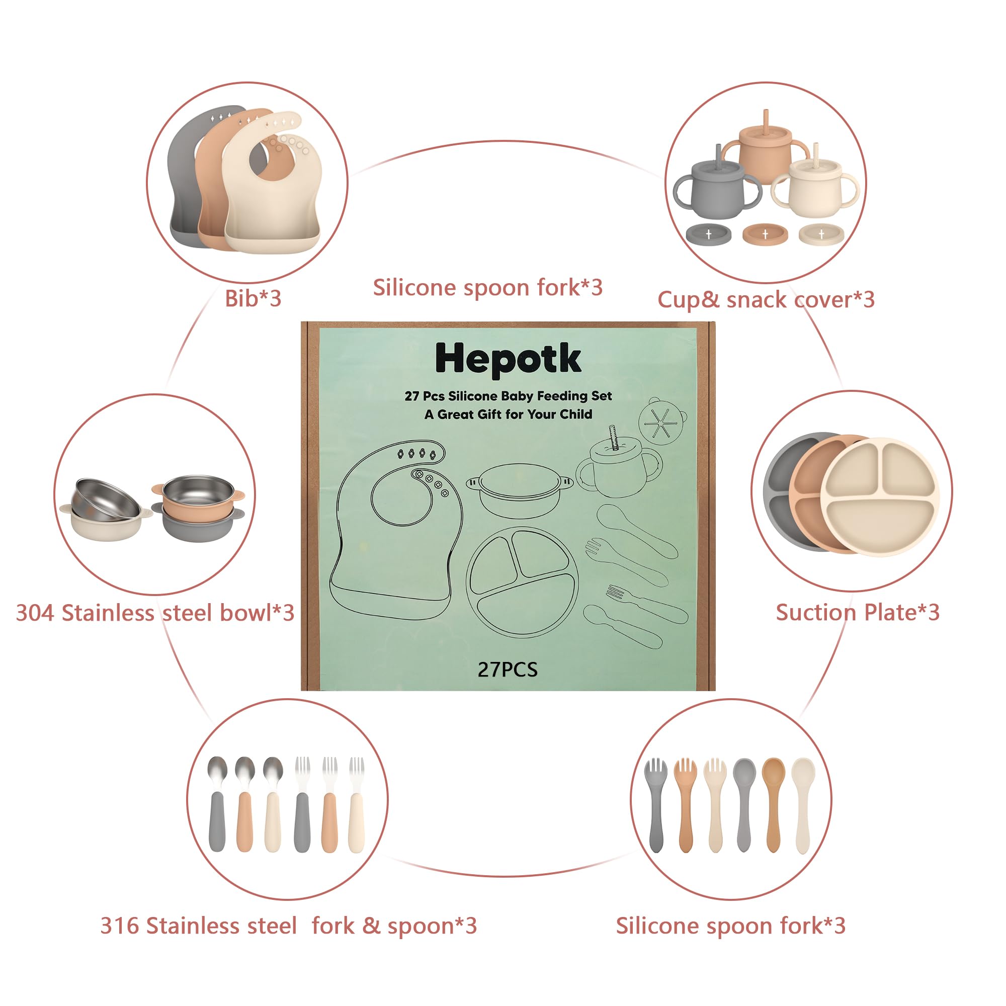 Hepotk adjustable bibs suitable for growing babies