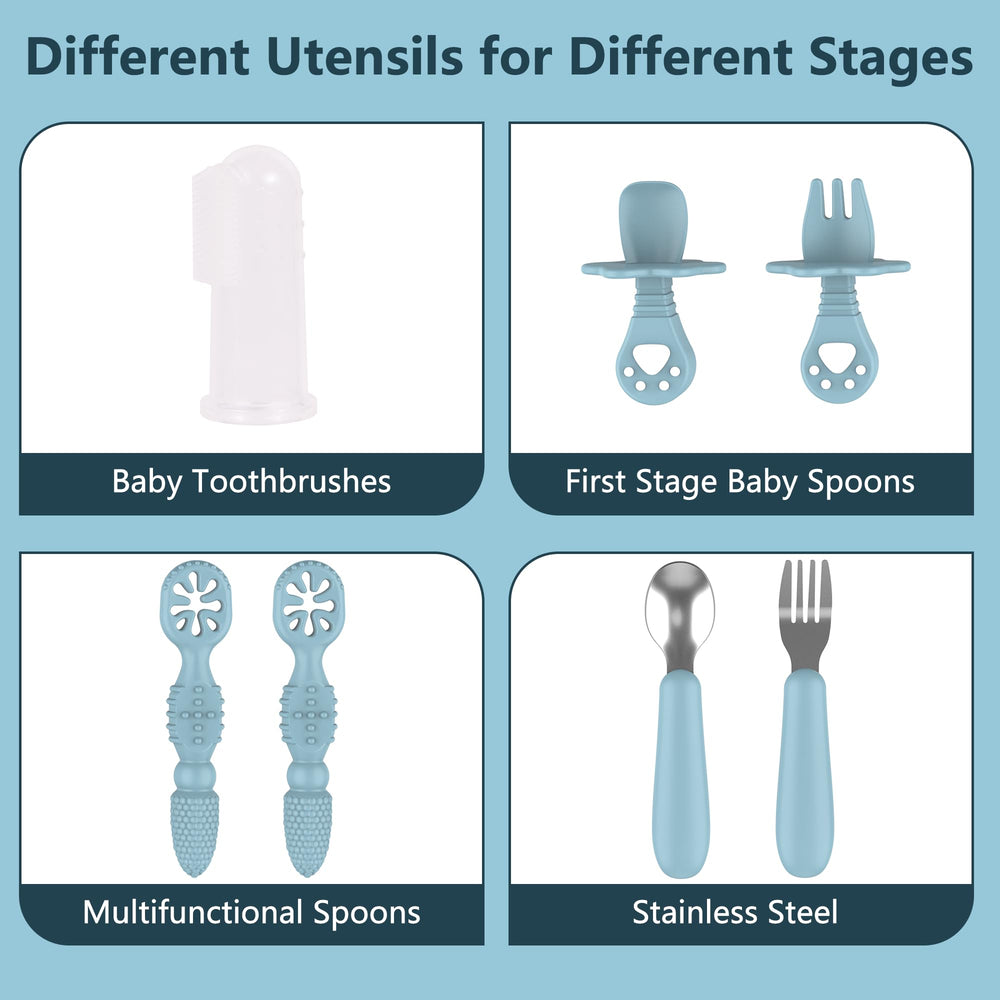 Hepotk baby utensils set with beginner forks and spoons.