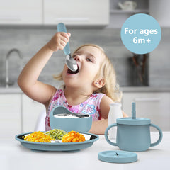 Hepotk silicone baby bowls with non-slip base for steady meals.
