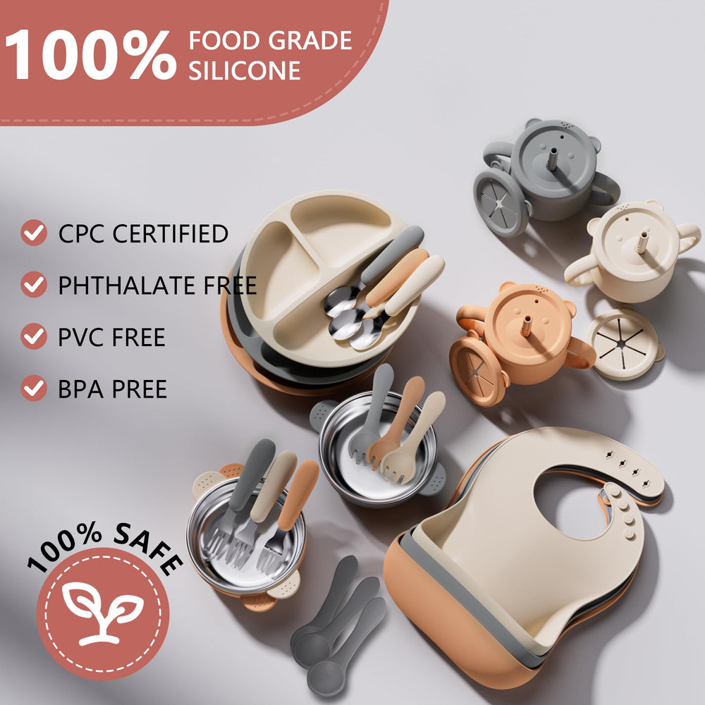 Hepotk silicone baby bowls with suction stay in place during meals