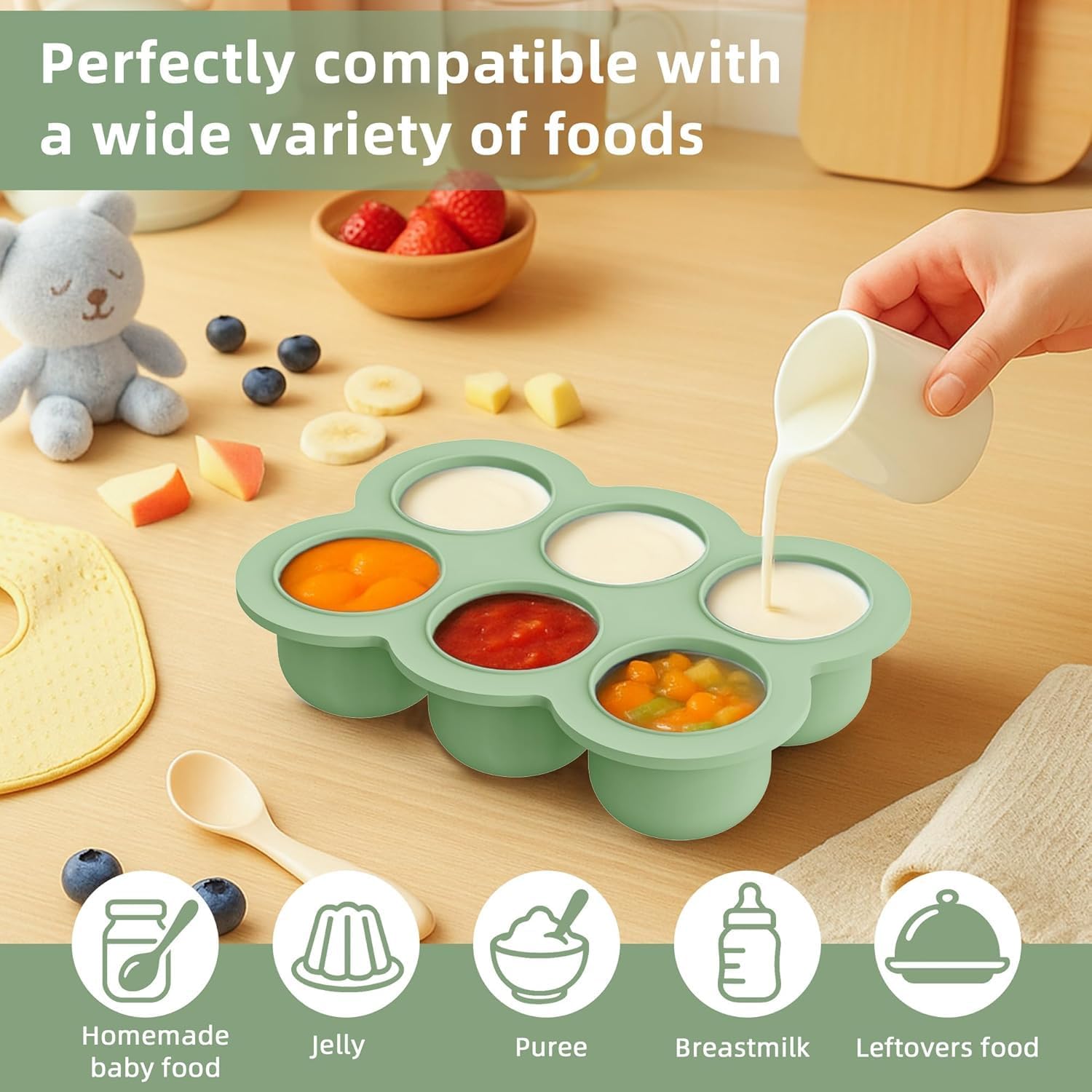 Hepotk silicone bowls and divided plate keep meals organized and tidy