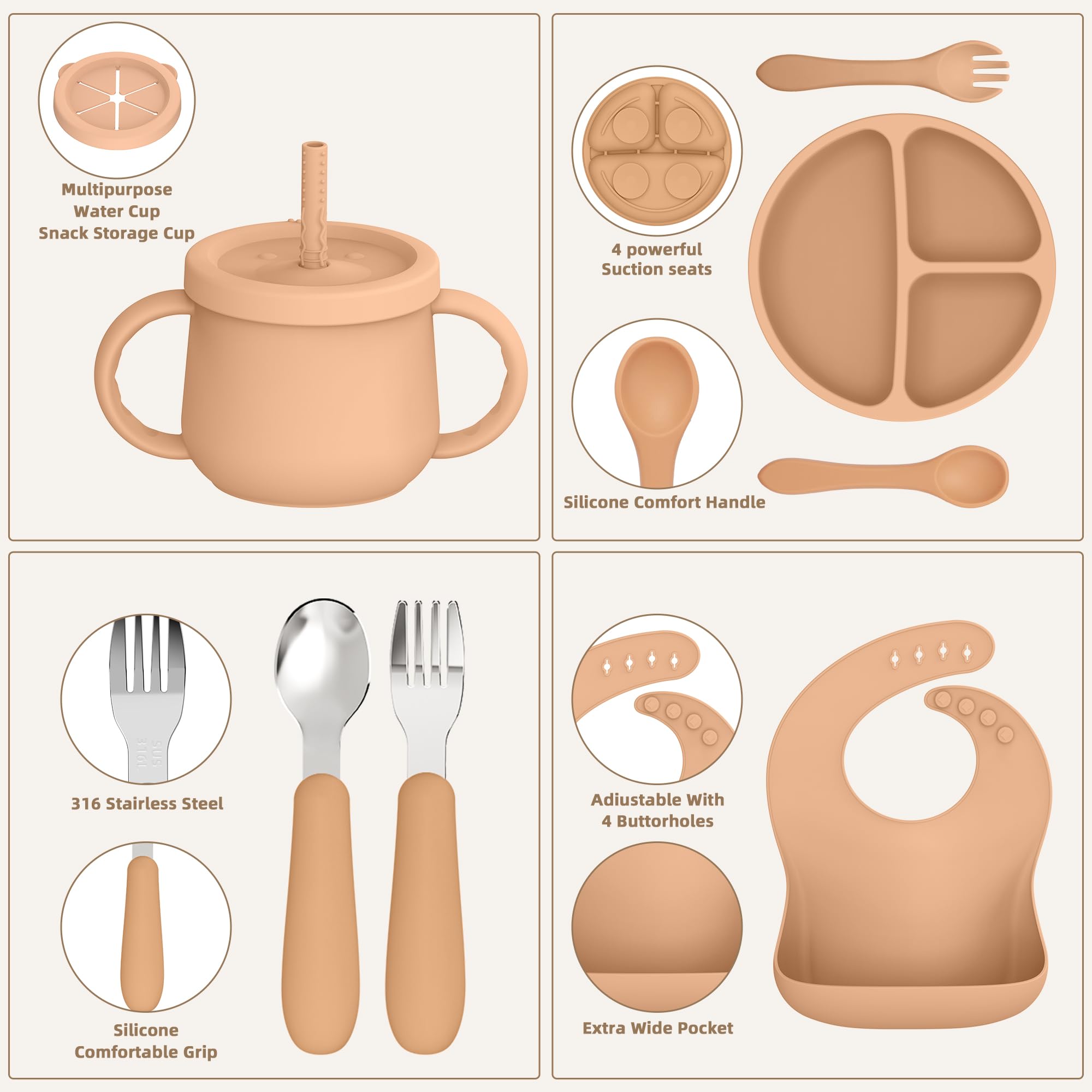 Hepotk silicone sippy cups designed to minimize spills