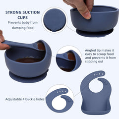 Hepotk blue silicone spoons and forks for tiny hands and safe tasting.
