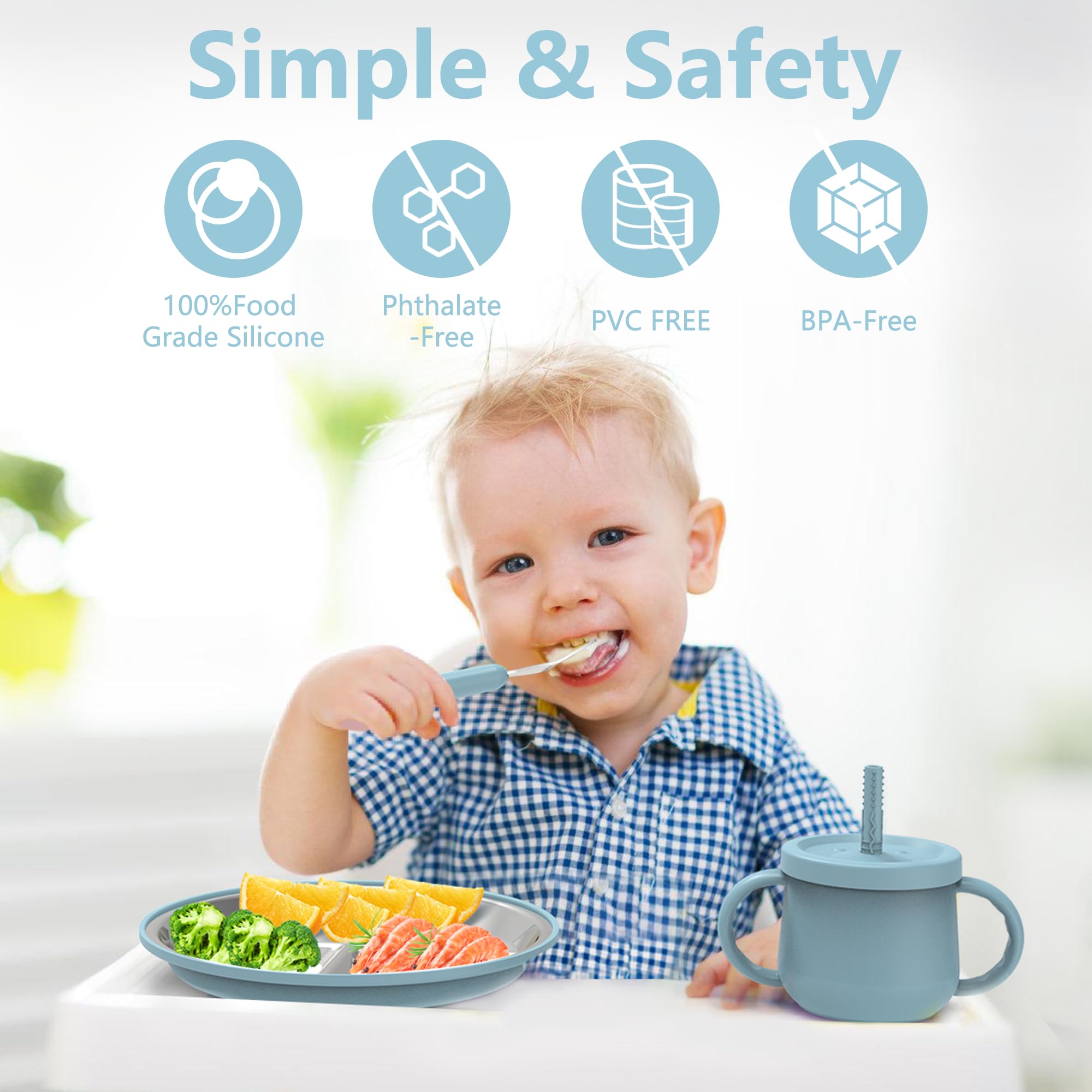 Hepotk toddler-friendly utensils for early self-feeding practice.
