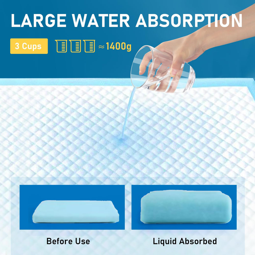 HEPPYPLUS underpads multi-layer-protection image highlights layered design for containment.