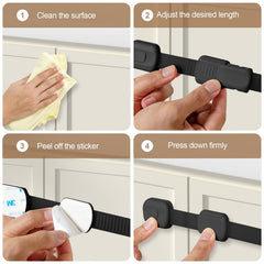 heqxwl 8-pack shown securing a refrigerator door for child safety.