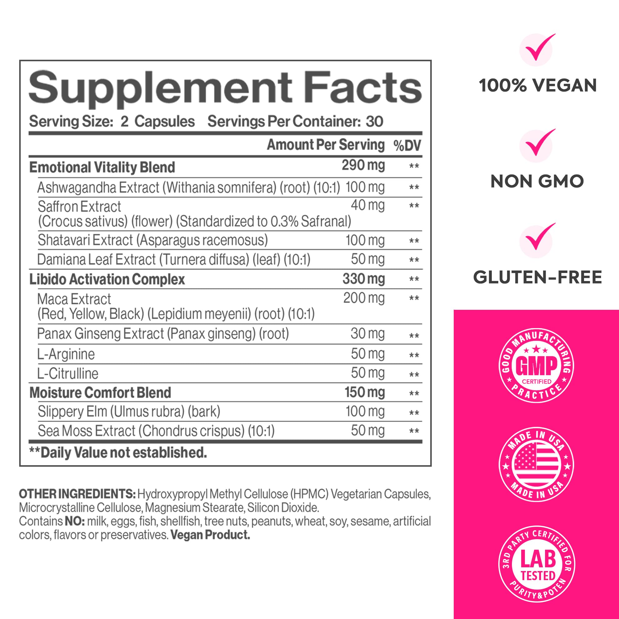 Sea Moss and Slippery Elm ingredients visible in the formula.