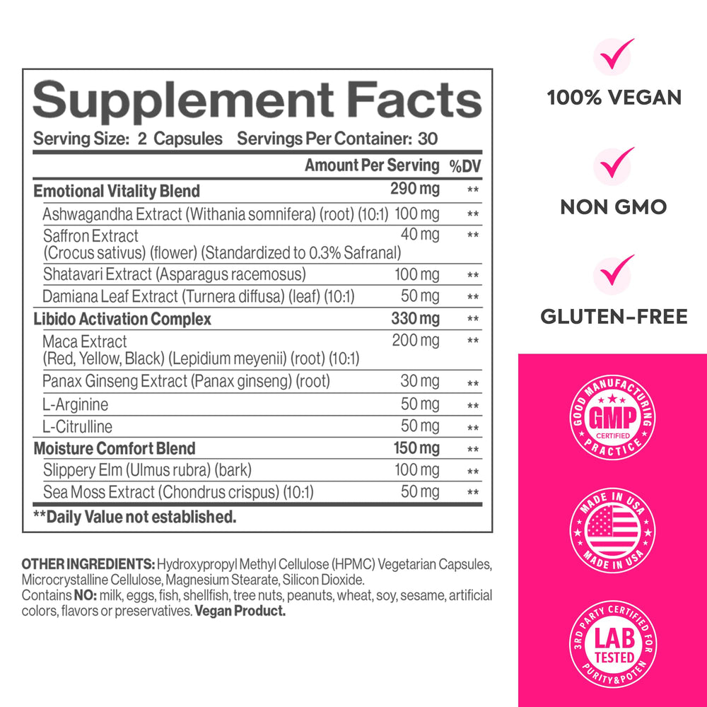 Sea Moss and Slippery Elm ingredients visible in the formula.