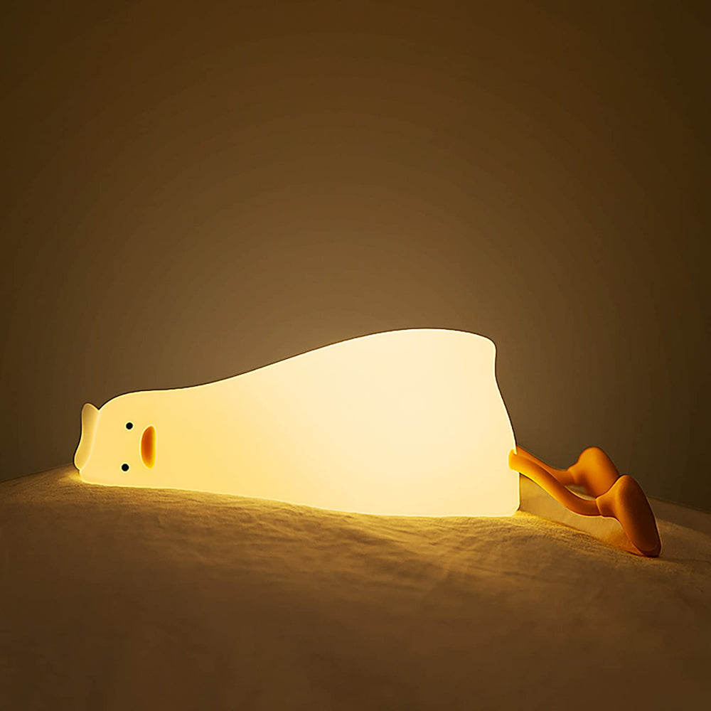HERBESTBAY duck night light lying-flat from an angled perspective for even glow