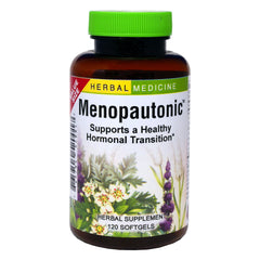 Herbs Etc. Menopautonic softgels bottle for daily menopausal transition support.