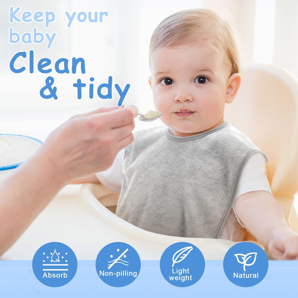 Hercicy adjustable three-snaps bib fits newborn to toddler comfortably