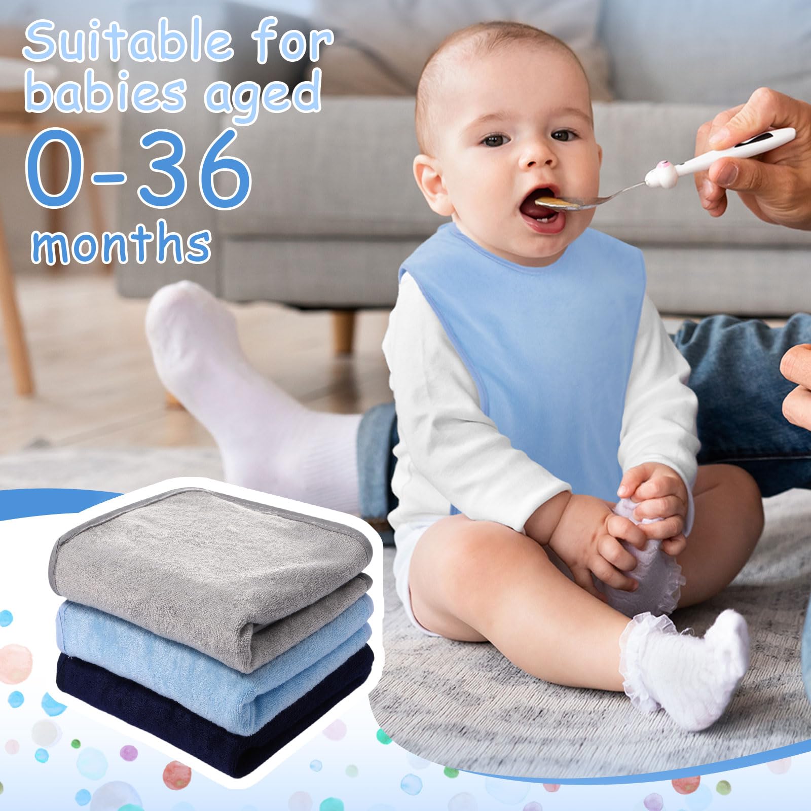 Hercicy multi-use bib travels easily as burp cloth or wipe cloth