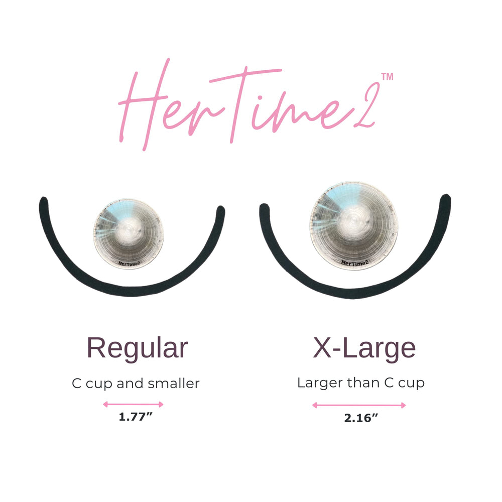 HerTime2 Silver Nursing Cups worn in a soft bra for daily use