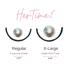 HerTime2 Silver Nursing Cups worn in a soft bra for daily use