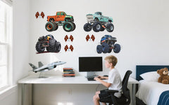 Heshengzaixian Monster Truck wall stickers for nursery, engaging design inspires imagination