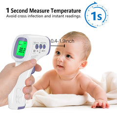 Hetaida thermometer showing a clear forehead reading for quick checks.