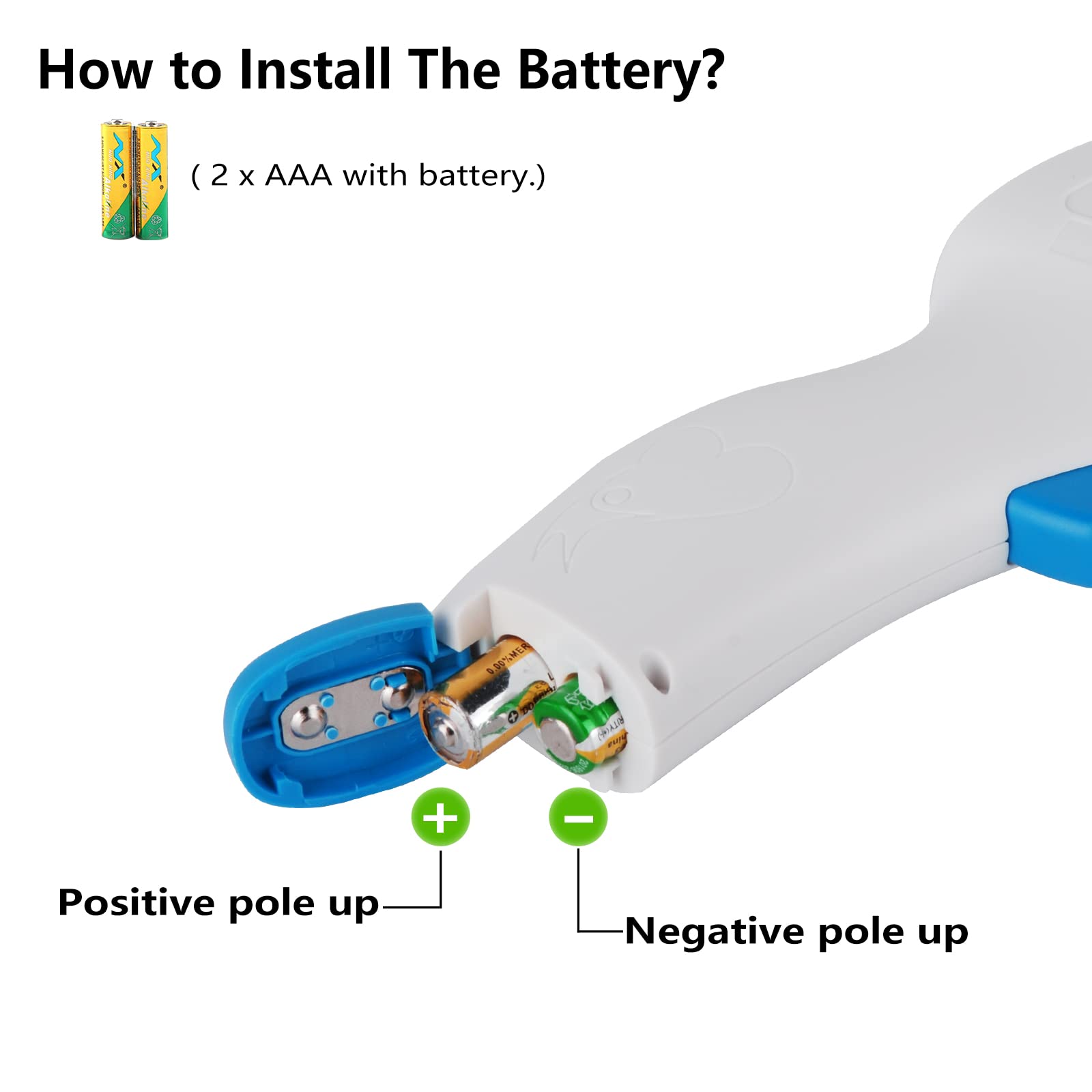 Hetaida packaging includes batteries and instruction manual