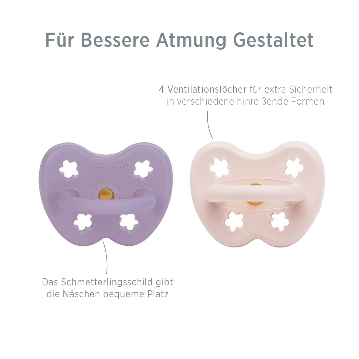 HEVEA pacifier in lavender promotes calm soothing for toddlers during bedtime routines