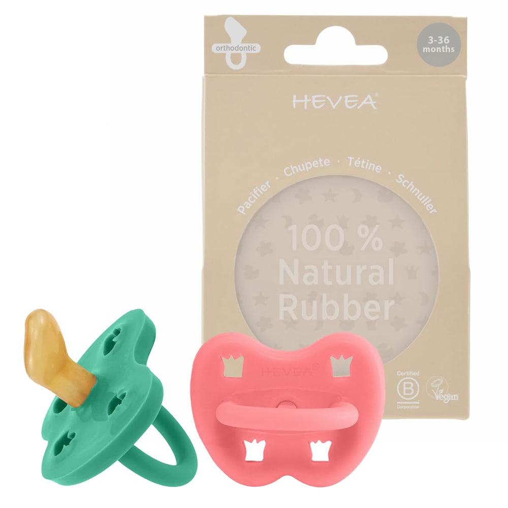 HEVEA pacifier orthodontic tulip pink teat close-up for baby-friendly comfort