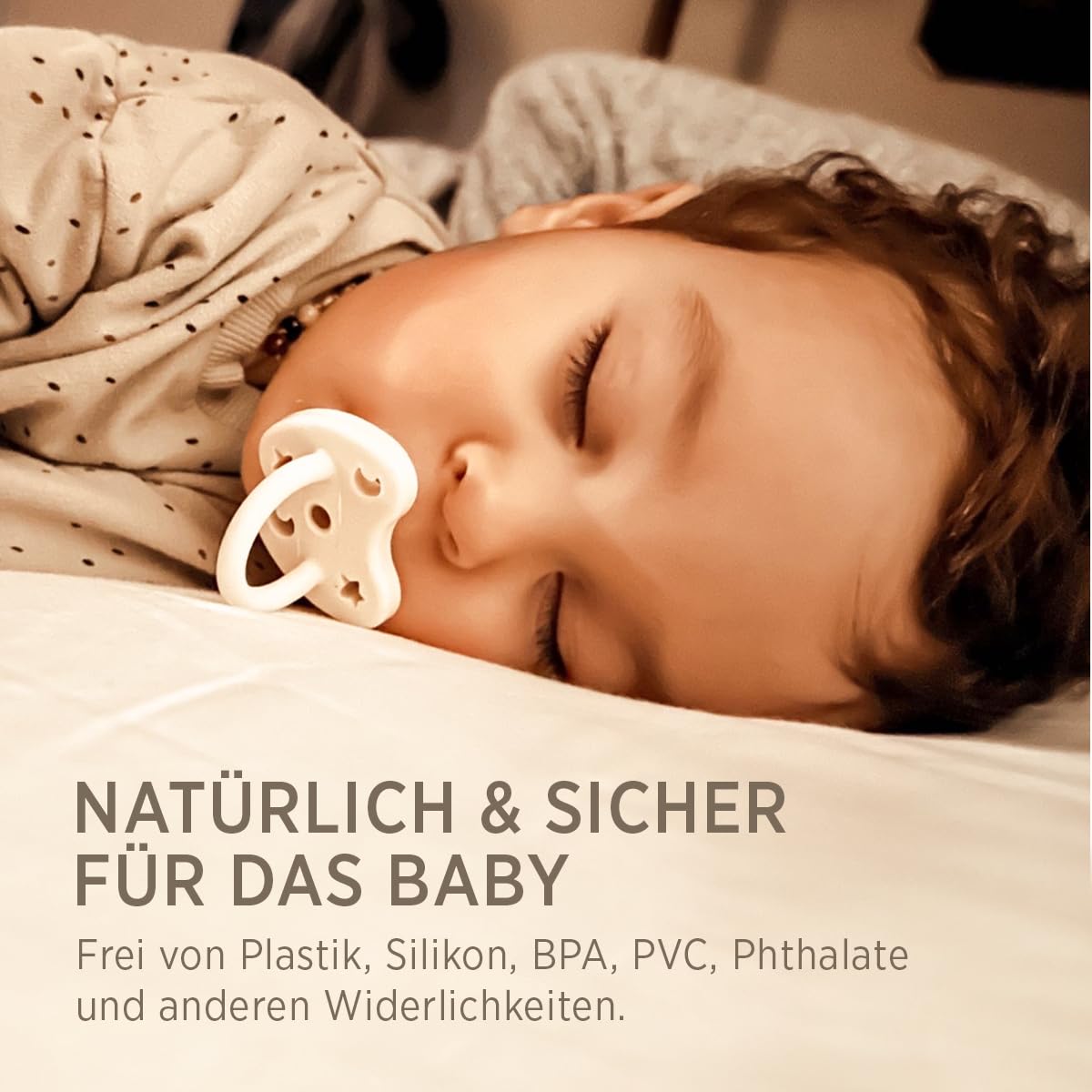 HEVEA pacifier with ventilation holes and soft teat for flexible everyday use