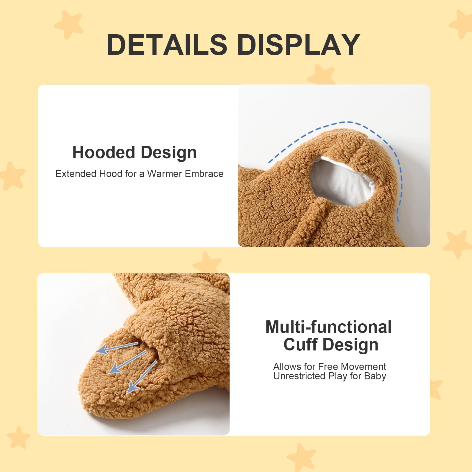 HEVOY multi-functional swaddle transforms into blanket or sleeping bag.