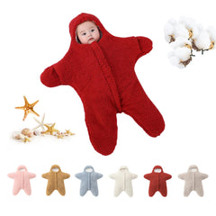 HEVOY Baby Starfish Onesie front view with warm fleece exterior and snug warmth.